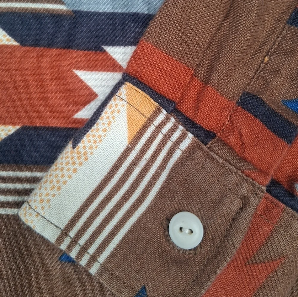 GAP Boys Kids Southwest Carpenter Button Down Shirt Rich Ginger Rodeo Size L (10
